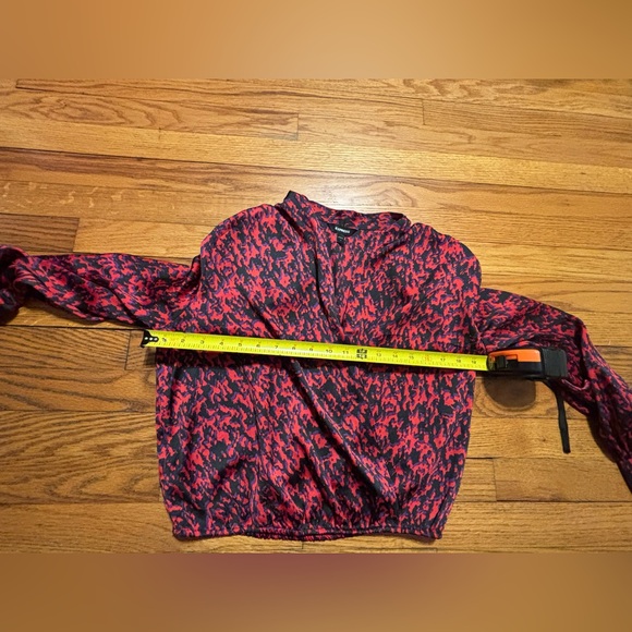 Express Red & Black Abstract Blouse - Picture 7 of 9